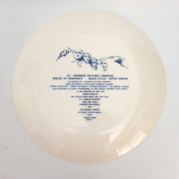VINTAGE 11” MOUNT RUSHMORE NATIONAL JOHNSON BROS. ENGLAND COLLECTORS PLATE - Picture 3 of 11
